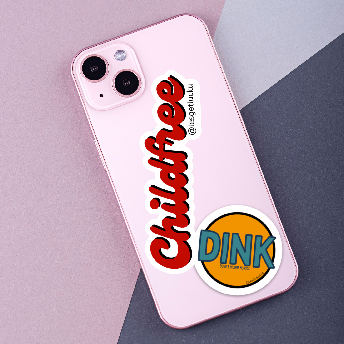 DINK Vinyl Sticker Bundle | Double Income, No Kids | Child-free | Car, Bottle, Laptop Sticker