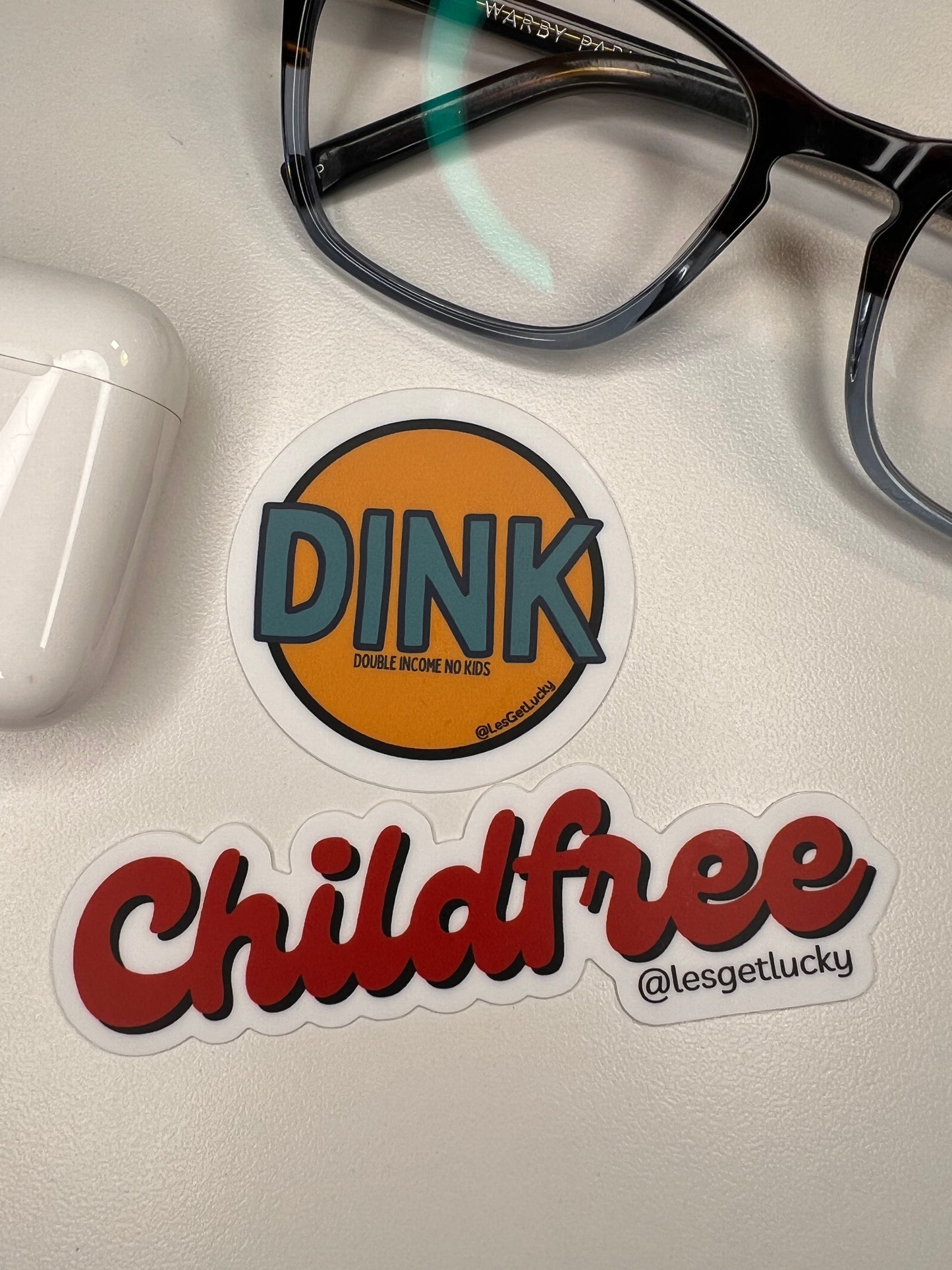DINK Vinyl Sticker Bundle | Double Income, No Kids | Child-free | Car, Bottle, Laptop Sticker