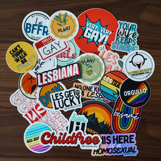 LGBTQ+ Sticker Bundle | Pride Accessories | Lesbian, Gay, Bisexual Merch | Car, Bottle, Laptop Sticker